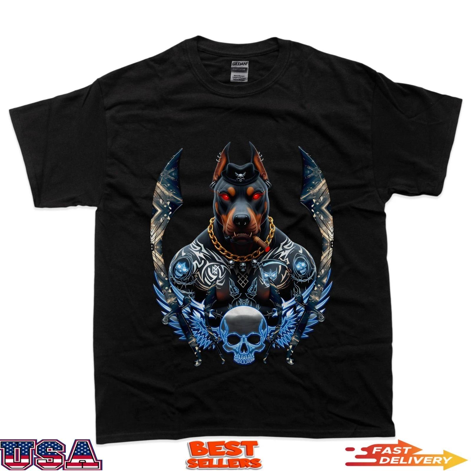 Warrior Doberman Dog T-Shirt L