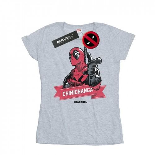 

Marvel Womens/Ladies Deadpool Chimichanga Finger Cotton T-Shirt XXL білий