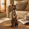 Retro Animal Ornaments Vintage Distressed Cat Figurine, Rustic Statue for Desk Shelf Home Artistic Desktop Figurine Decor, Handcrafted Style Ornament,