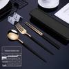 Nordic Style Portable Cutlery Set for One - Includes Knife, Fork, Spoon, and Chopsticks - Perfect for Office Workers and Students.