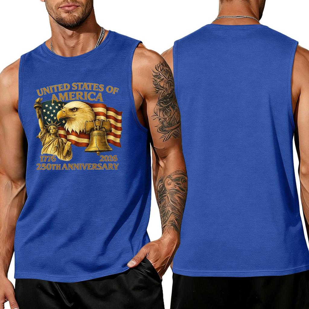 Men's Loose Fit Sleeveless Tank Top Casual Summer Shirt Lightweight Breathable Fabric Printed Graphic Design Comfortable Fit