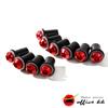 Office kk Screen Bolt & Wellnut, Red, Set of 10, M5 Size, Uses Original Rubber, For Fixing Cowls and Screens