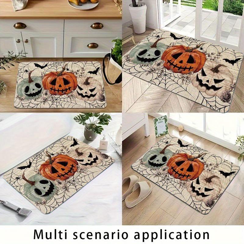 1PC Halloween Pumpkin Bats Kitchen Rug Non-Slip Door Mat Pop design Bathroom Rug Bath Mat Carpet for Home Sink Laundry Decor