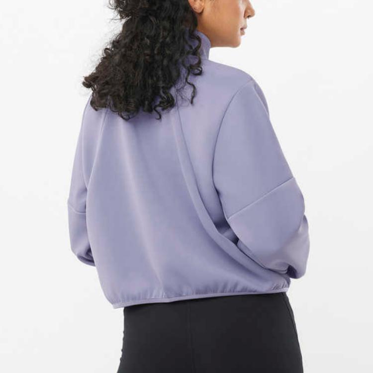 Salomon Shkout Hz Crop Sweater Women Sweater Granite-Blue C24181