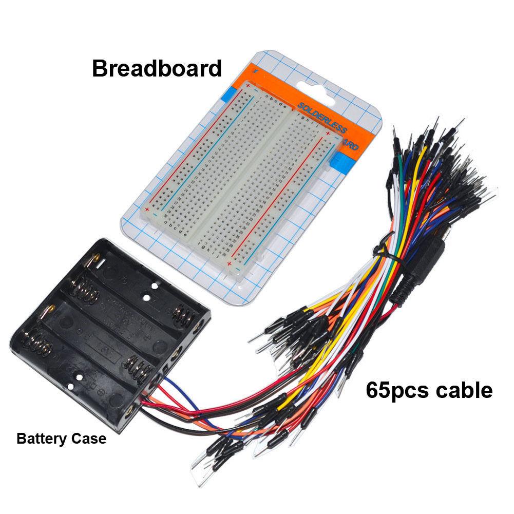 Electronic Components Starter Kit Breadboard LED Cable Resistor For
