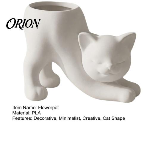 Unique Succulents Pot 3D Printed Stretching Cat Planter Pot, Cute Kitty Creative Indoor Container Animal Flowerpot, Lovely Kitten Plant for