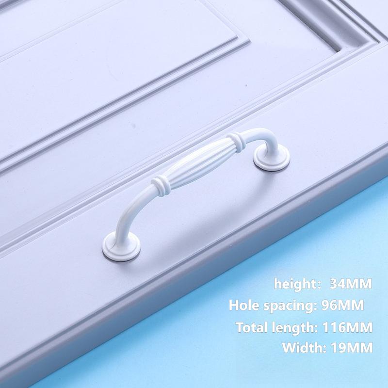 2/6/10pcs White Cabinet Handles & Knobs - Aluminium Alloy Modern Furniture Hardware for Kitchen/Closet/Cupboard/Drawer