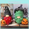Charming Halloween Pumpkin Gnome Home Decor Resin Statue For Festive Garden Office And Party Gifts