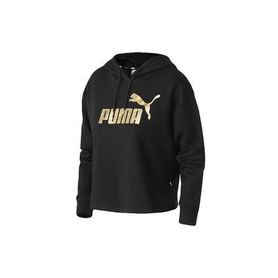 Essential Gold Label Logo Hoodie Women Hoodie Black 586922-56