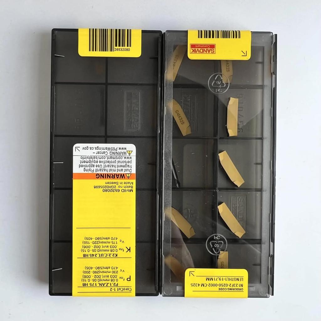 Original Sandvik / N123F2-0250-0002-CM 4325 / CNC Lathe Carbide Blade 10 PCS