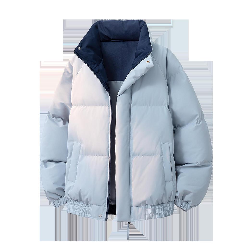 Color Block Stand Collar Cotton Padded Jacket – Warm, Casual, and Versatile Winter Coat
