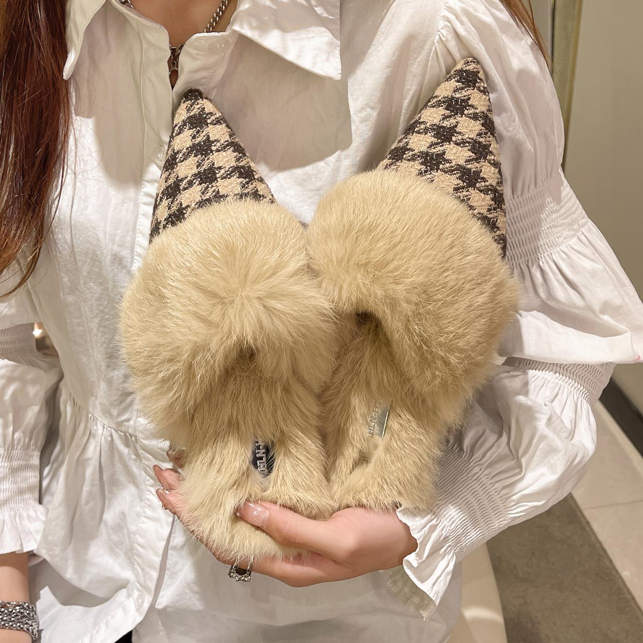 

Туфли Мао Мао с острым носком женские осень-зима 2025 новая корейская версия модная верхняя одежда сумка голова полушлепанцы Мао Мао мюли низкий каблук 40