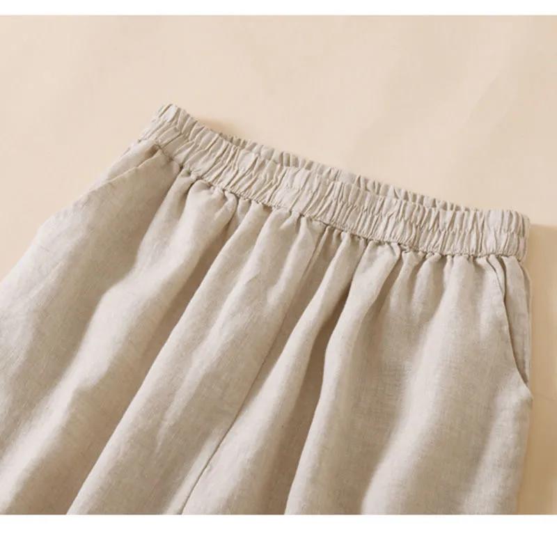 Women's Spring/Summer Vintage Embroidered Patchwork Lace Pants Japanese-Style Tapered Capri Pants