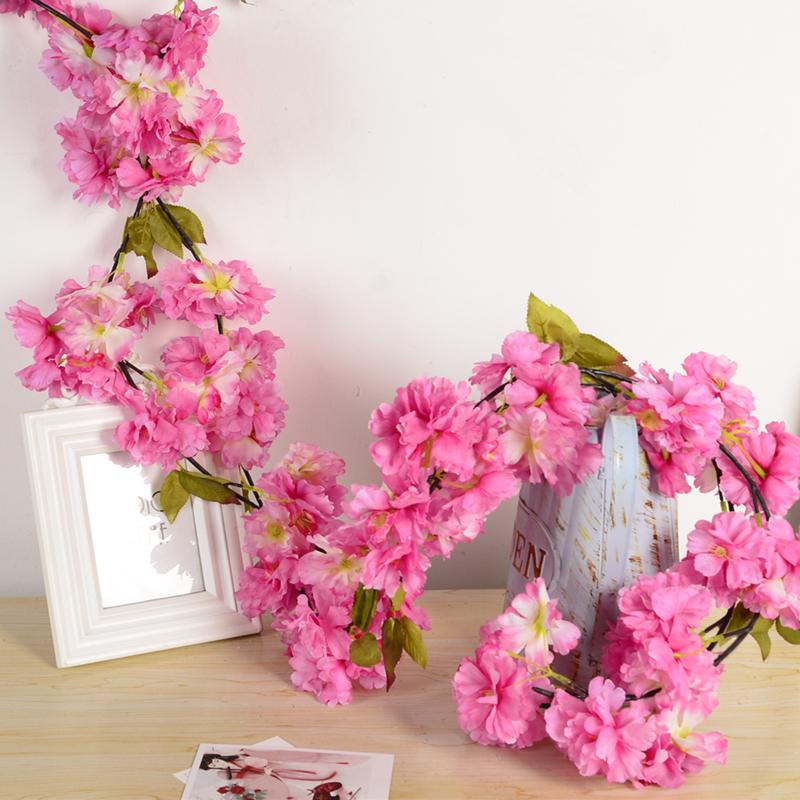 Rattan Plastic Rose Vine Artificial Flowers for Wedding Décor, Ceiling or Wall Hanging, and Air Conditioning Pipe Cover