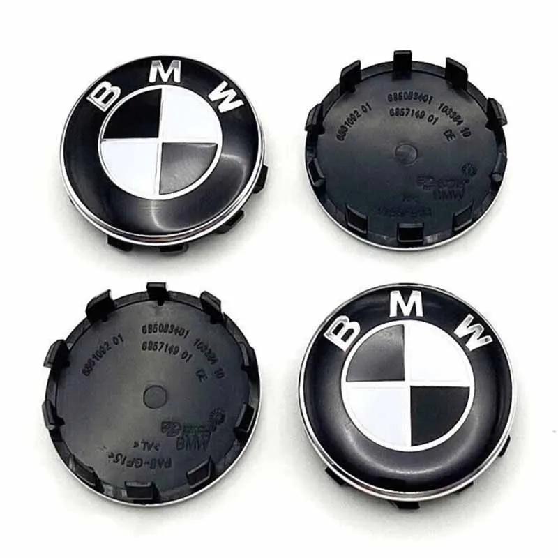 4 Τεμάχια Καλύμματα Κέντρου Τροχών 56mm/60mm/68mm για BMW – Κατάλληλα για X1 X3 X5 E70 E71 X6 M3 F30 F20 F10 F11 G30 E36 E46 E53 E90 E91 E60 E61 E93