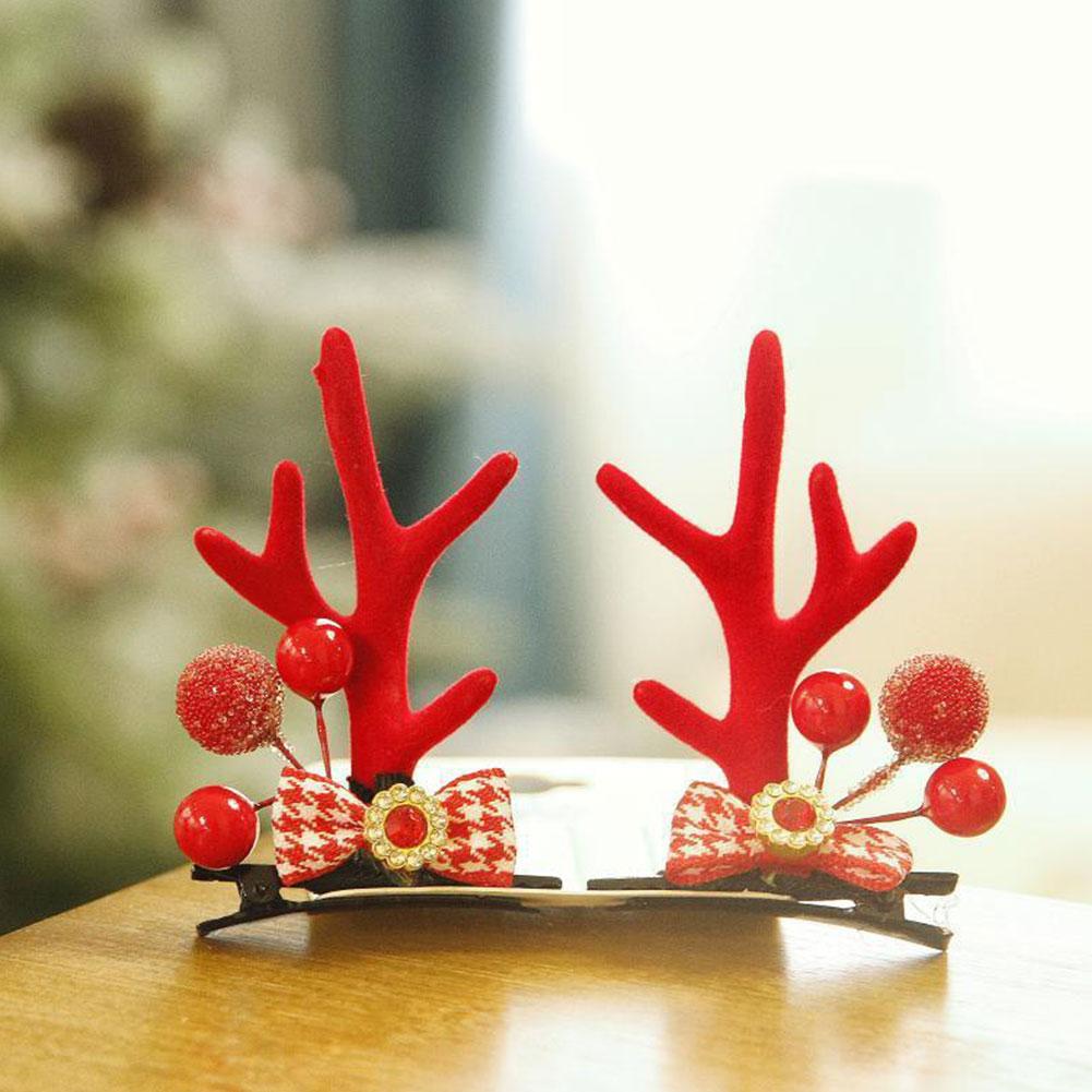 Christmas Antler Hair Clip Plush Hair Accessory Headwear Cute Barrettes Christmas Decoration Festival Gift For Women Girl