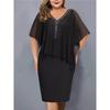 Elegante Abito Estivo in Chiffon con Inserti di Paillettes per Ufficio e Uso Casual