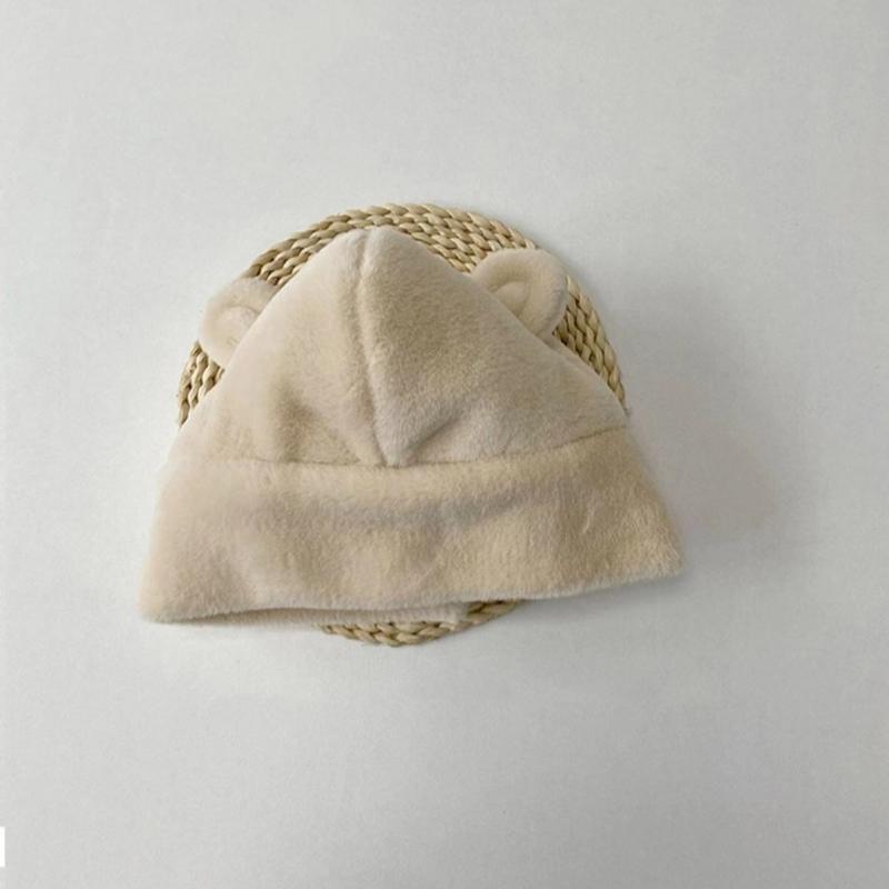 Winter-Babymütze, einteilig, Kunstpelz, Kindermütze, Kapuzenschal, Bärenohren, warme Hals-Ohrmütze für Mädchen und Jungen, winddichte Mützen, Säuglingsmütze
