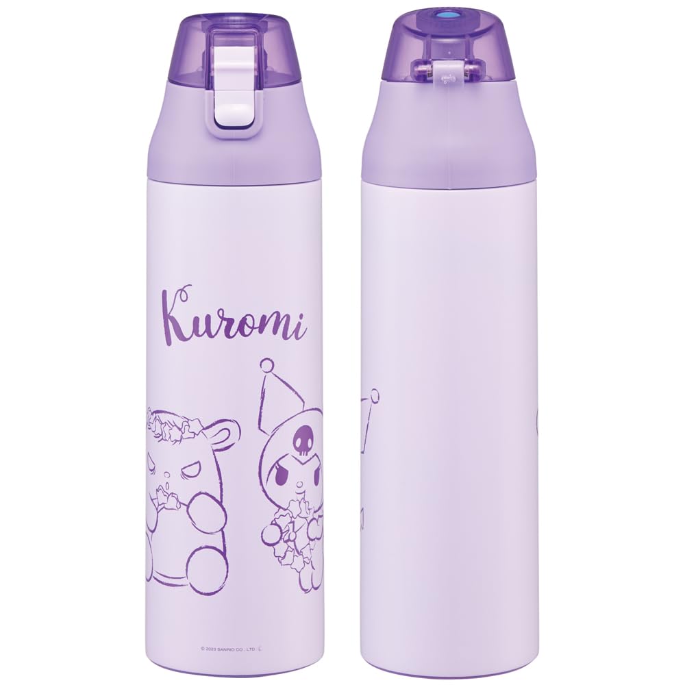 Bouteille d'eau potable Skater Sports Bottle Direct 990 ml avec couvercle de bouteille Couronne de fleurs Kuromi Sanrio KSDC10S-A
