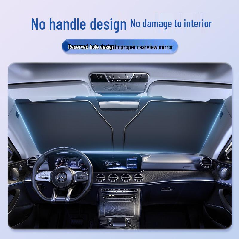 Silver-Coated Anti-Glare Car Sunshade Umbrella for Front and Side Windows