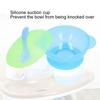 Toddler SelfFeeding Bowl Silicone Suction Bowls Plastic Baby Food Bowl with Lid Spoon(Green )