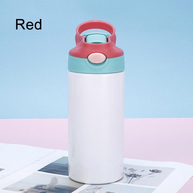 Outdoor Simple Solid Color Stainless Steel Vacuum Thermos Cup with Straw with Handle Children's Water Cup Portable Sports Cup