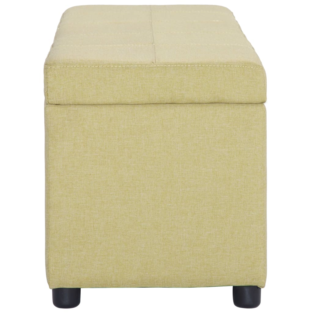 Storage Bench with Compartment 116 cm Green Polyester