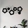 Powder Coated Hexagon Metal Wall Art Modern Geometric Sculpture for Living Room Garden Fence Decor