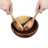 Akazienholz Schale Massivholz Salat Schale Servierset Mit Servierlöffeln Fabrikpreis für Obst Salate Dekoration Holz Schale