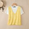 ZANZEA Women Casual Round Neck Mesh Patchwork Loose Short Sleeve T-Shirts