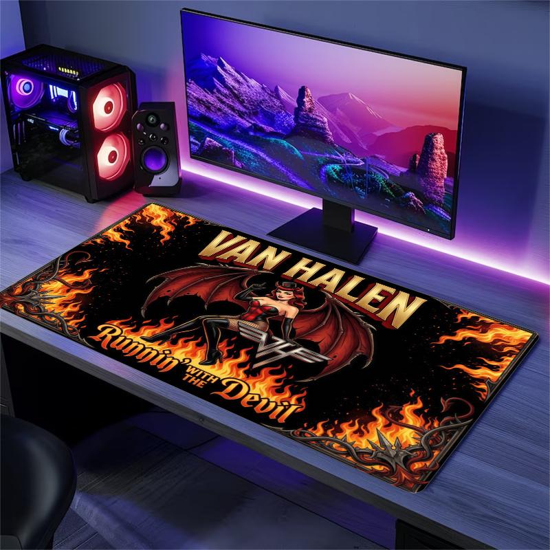 Van Halen Color Mouse Pad Large Gaming Table Cushion Non-slip Laptop Tablet Big Mousepad XXL Mat Mini PC Playmat With Lock edge