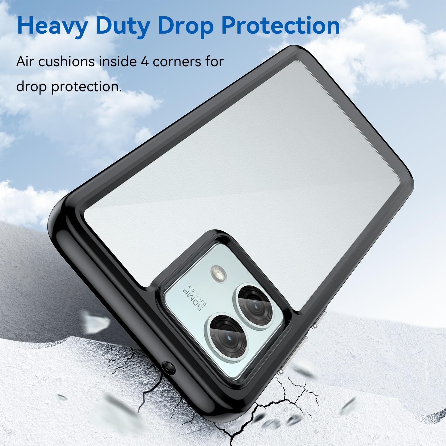 

For Motorola Moto G84 5G Case TPU+Acrylic Protective Phone Cover Black
