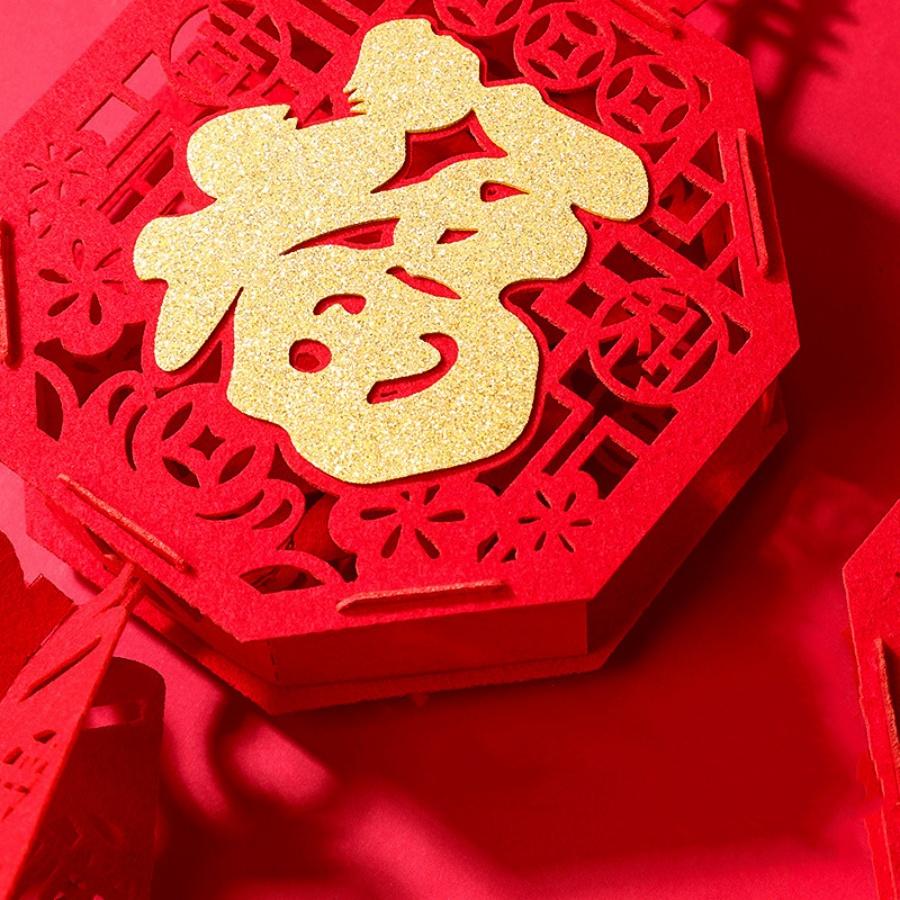 2025 Year of the Snake Spring Festival Firecracker Pendant Chinese New Year Lucky Character Pendant Home Store Decoration Gift
