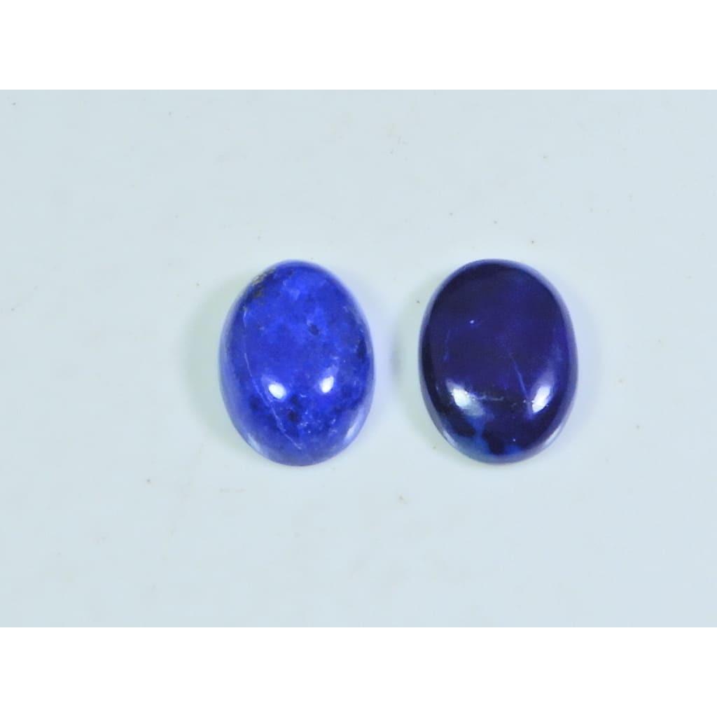 11X15MM Natural Lapis Lazuli Oval Cabochon Loose Gemstone 2Pcs Lot 18Cts. A-517