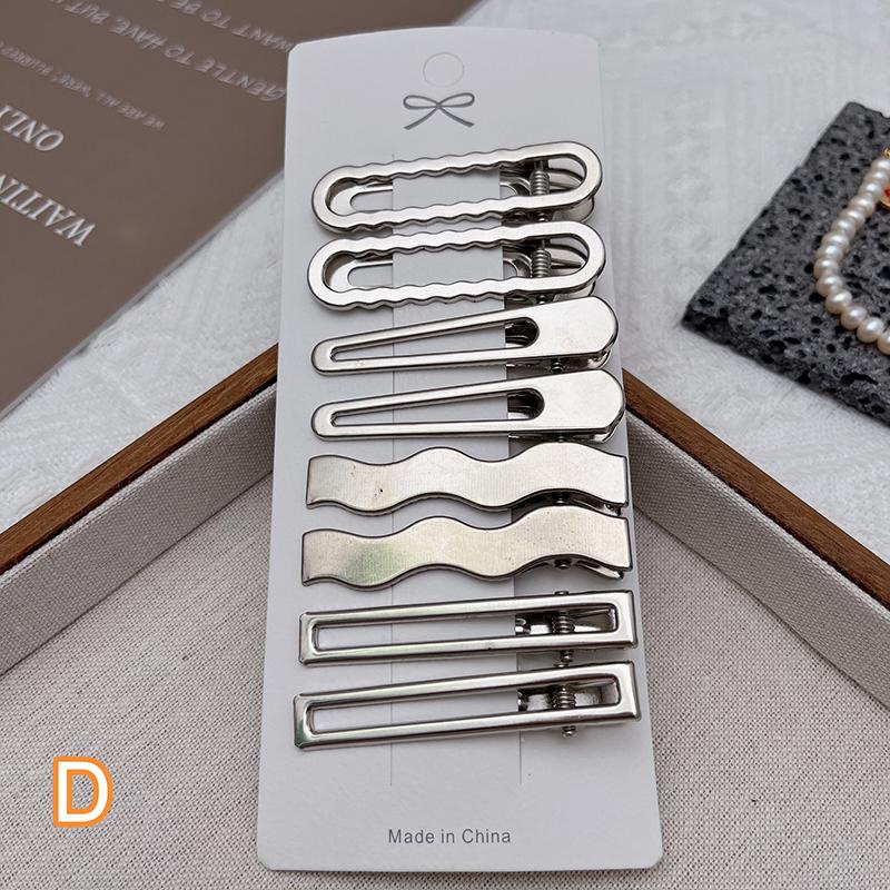 8Pcs Girl Hair Pins Silver Metal Duckbill Clip Women Hair Clips Side Bangs Female Ladies Barrettes Hair Accessories
