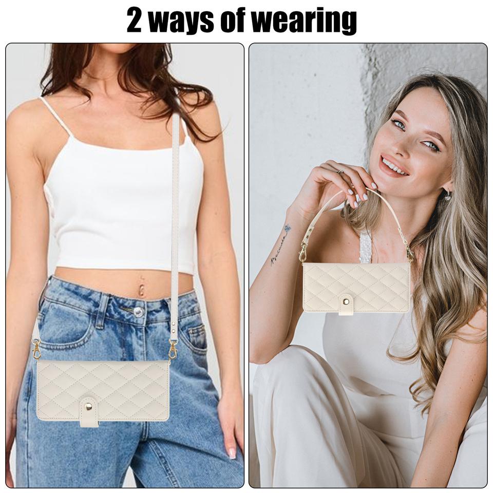 Lanyard Crossbody Pen Slot Multi Card Wallet Schultergurt Hülle für Samsung Galaxy Z Fold 5 3 4 Z Flip 5 Flip4 Flip3 Cover Luxus PU Leder Telefon B