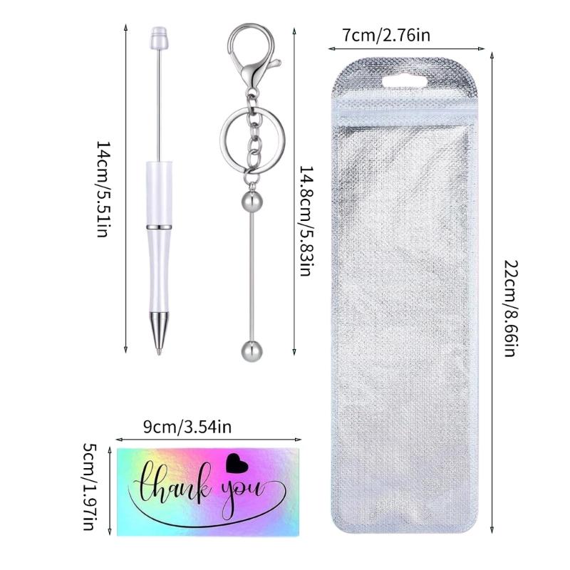 80pcs Customizable Ballpoint Pen Crafting Kit Personalized Pens and Keychain Set Accessories Practical Office Supplies