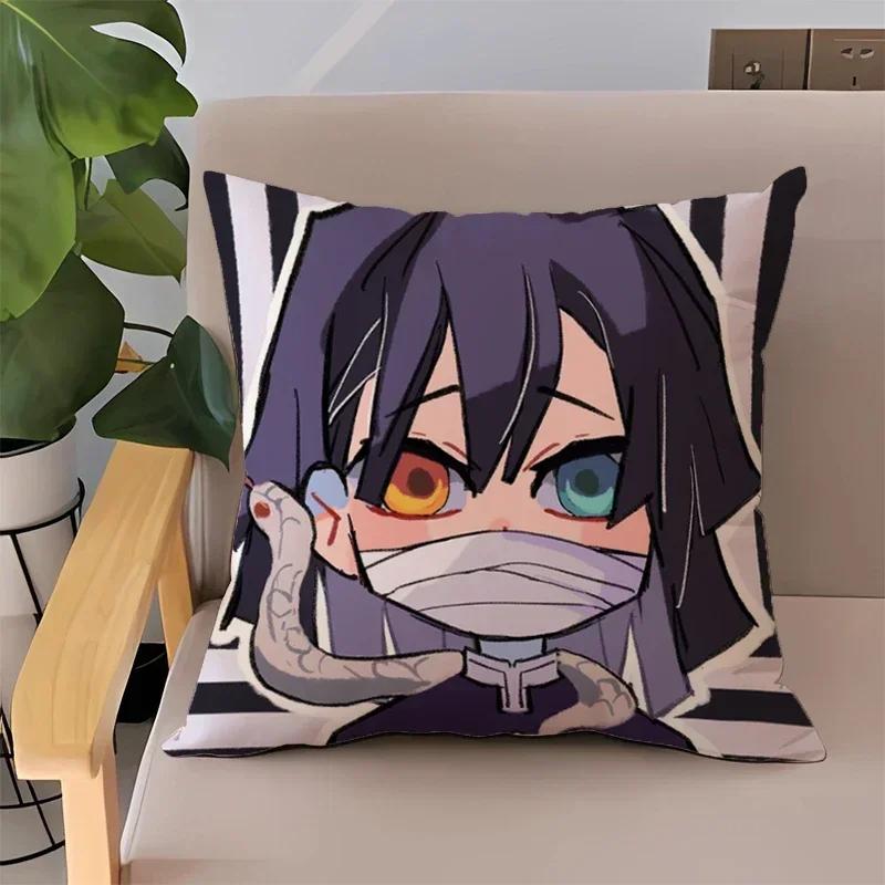 Pillowcase 45x45 Pillow Cases for Bed Anime Demon Slayer Children's Cushion Cover Double-sided Printing Couch Pillows Home Decor
