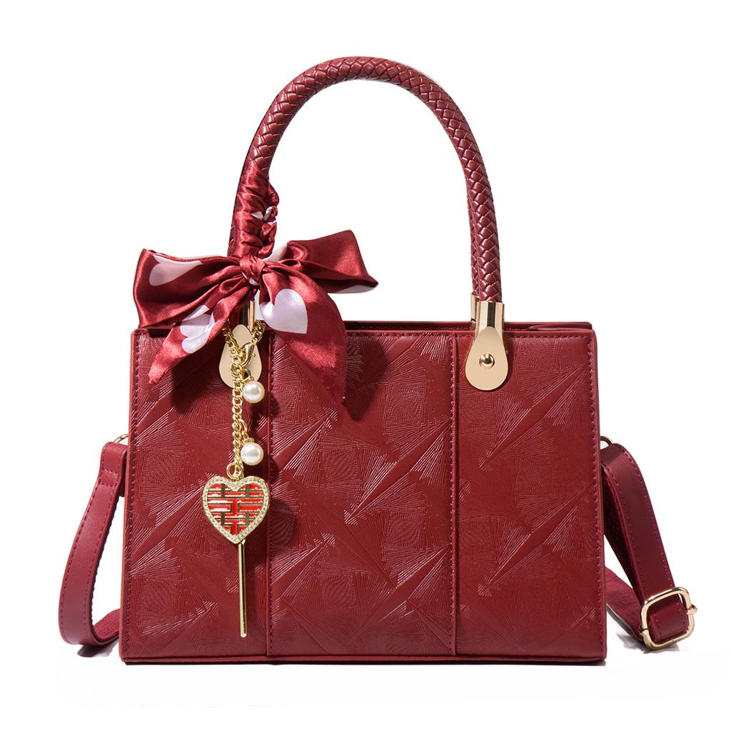 Red Wedding Bag, Bride Bag, Women'S Bag, Mother Bag, High-End Portable High-End Messenger Bag.