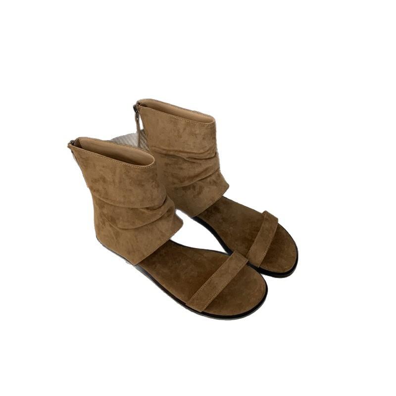 Retro hollow word with cool boots women's 2025 new fashion with skirts to increase height and thin western cowboy cool boots