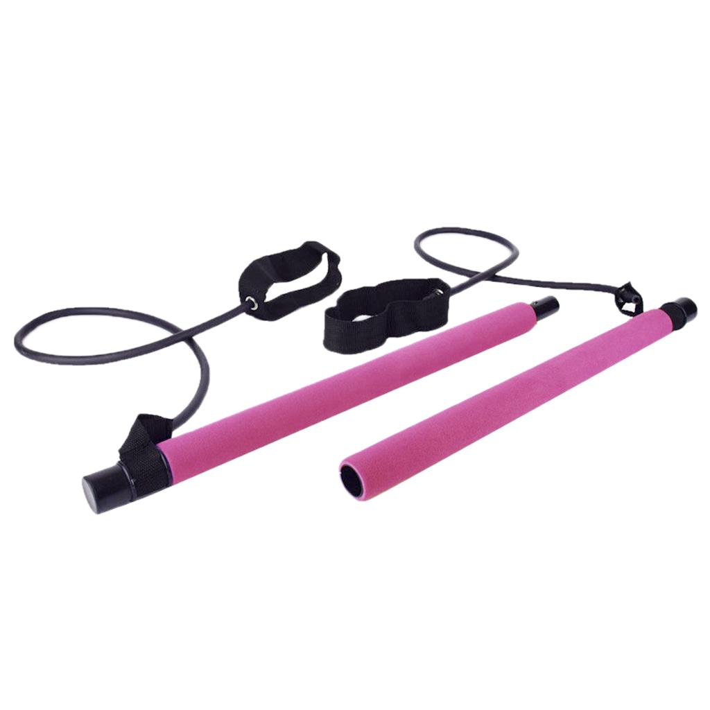 Yoga Pilates Bar Resistance Band Exercise Stick Set Home Gym Trainer Equipment for Fitness Workout