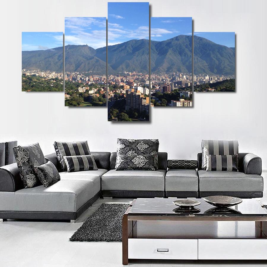 Kein gerahmter 5-teiliger Avila Caracas Berglandschaft Wandkunst Leinwanddruck Poster Bilder Gemälde Heimdekoration für Wohnzimmer Ohne Rahmen