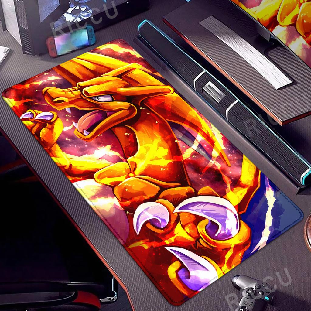 Gaming Large Mouse Pad Anime Pokemon Charizard Desk Mat E-Sports Keyboard Mousepad Office Extended Table Pad PC Accessories Rug