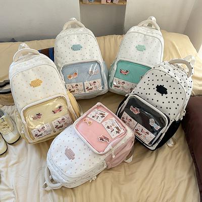 Japanese Ba Chi Pain Bag Ins Wind Cute Large Capacity Backpack Female Student School Bag Second Dimensional Transparent Backpack Tide