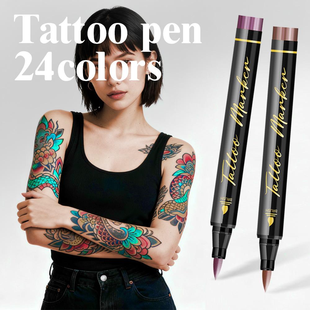 Heiß verkaufende Plastik-Tattoo-Marker, luftauslöschbares Papier, mittlere weiche Spitze, Körperbemalungsstifte für Urlaubsfeier, Hautgebrauch