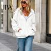 Comfortable Loungewear Top Womens Quarter Zip Hoodie, Oversized Loose Fit Long Sleeve Sweatshirt with Lightweight Breathable Jacket Drawstring Hood