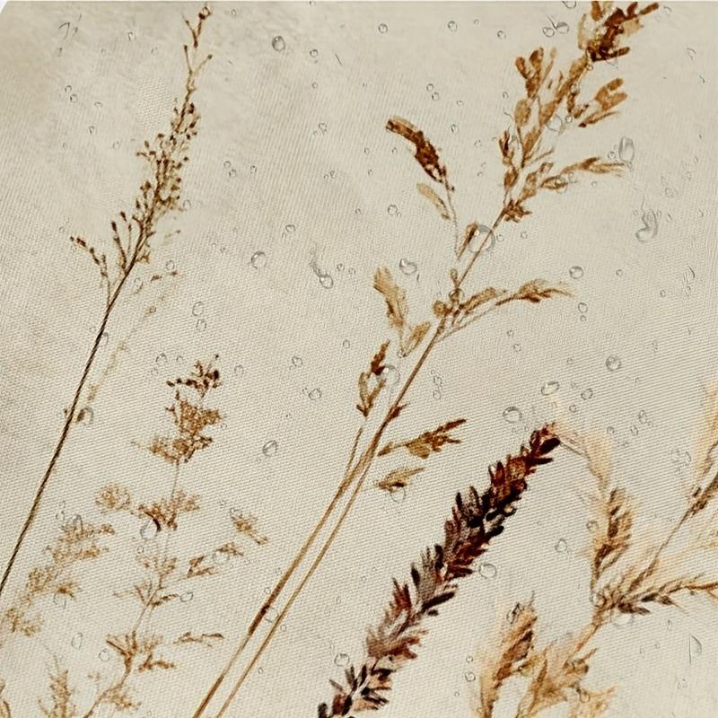 Vintage Botanical Print Shower Curtain, Durable Polyester, Delicate Wildflowers Design, Ideal For Bathroom Decor