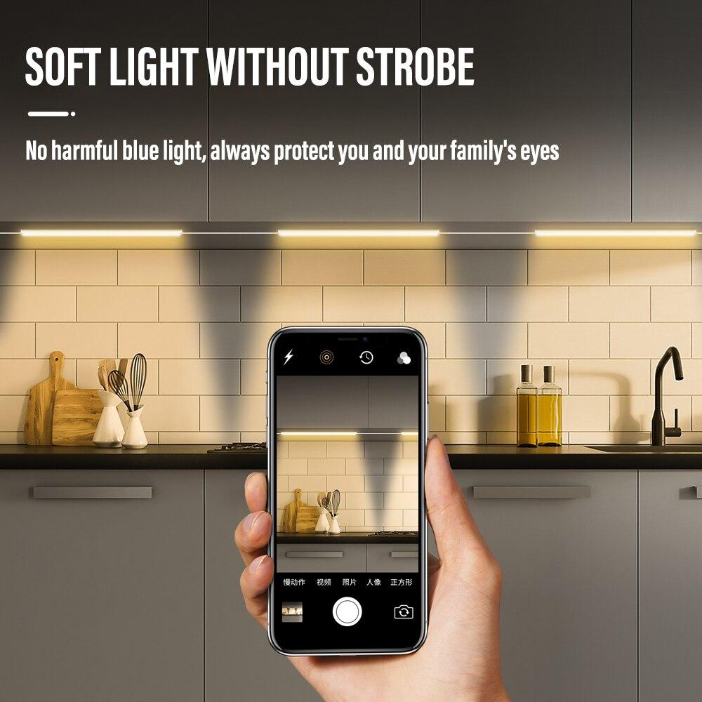 LED Smart Cabinet Light, Motion Sensor Night Light with App Remote Control Dimmable USB Powered for Kitchen, Cabinet, Bedroom