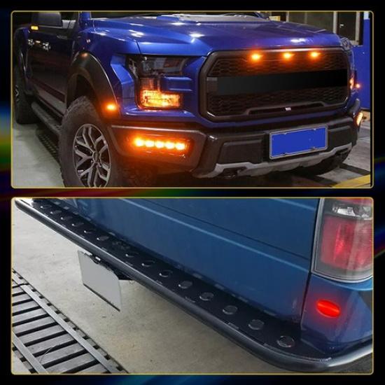 For 2010-14 Ford F-150 Raptor Clear Front+Rear LED Side Marker Lights Lamps EAH
