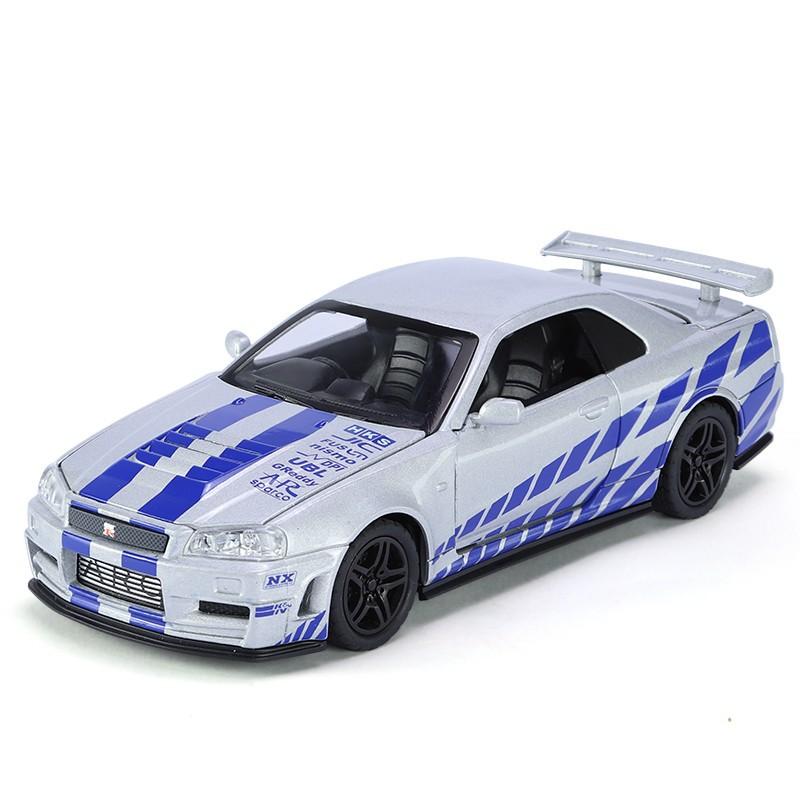 

1/32 Nissan Skyline Ares GTR R34 Alloy Metal Diecast Sport Racing Car Model Simulation Model Sound Light Collect Hobby Ornaments